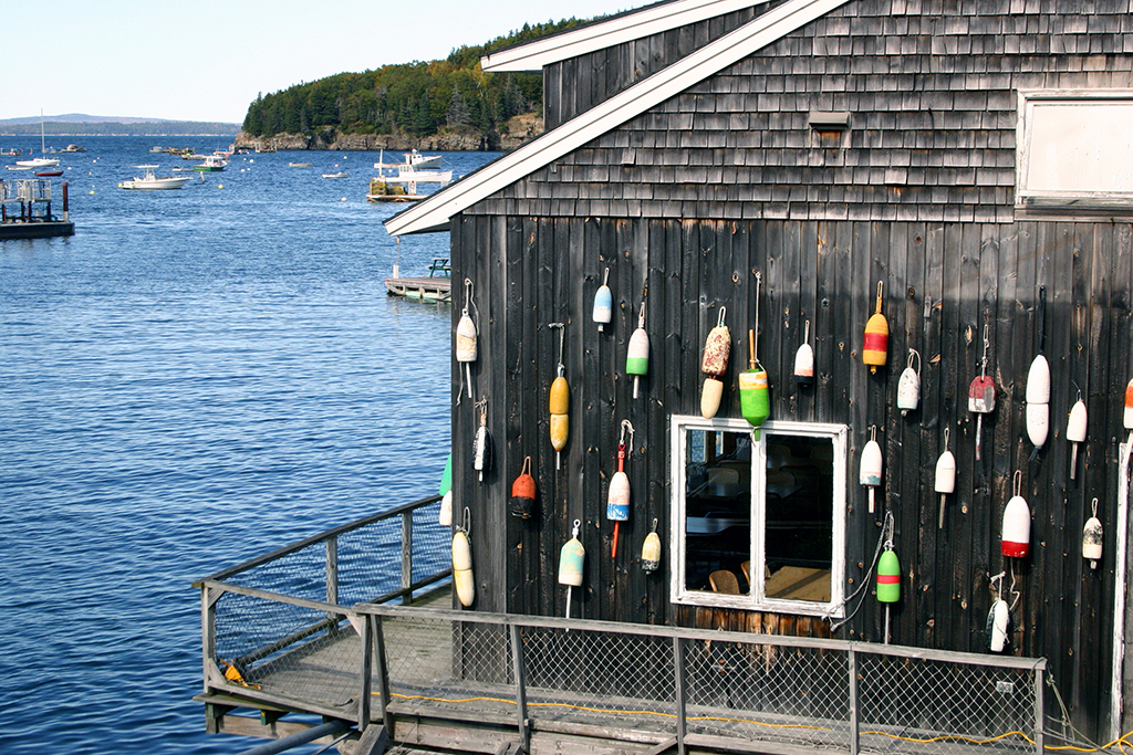 Lobster shed found on the coast of Maine. 