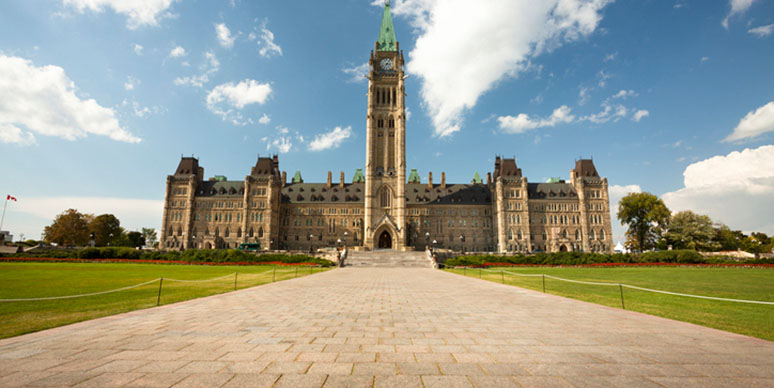 Parliament Building with Peace Tower on Parliament Hill in Ottawa,Canada